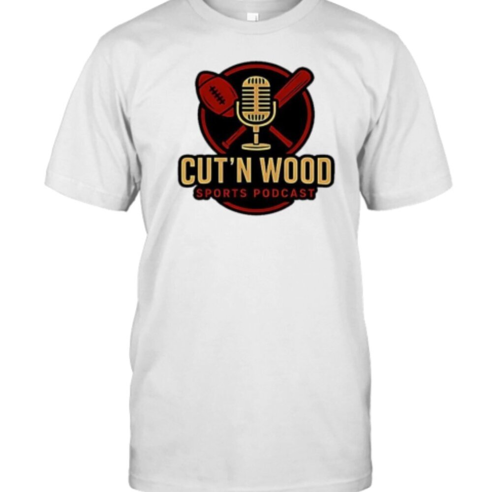 Cut'N Wood Sports Podcast Logo Unisex T-Shirt  90
